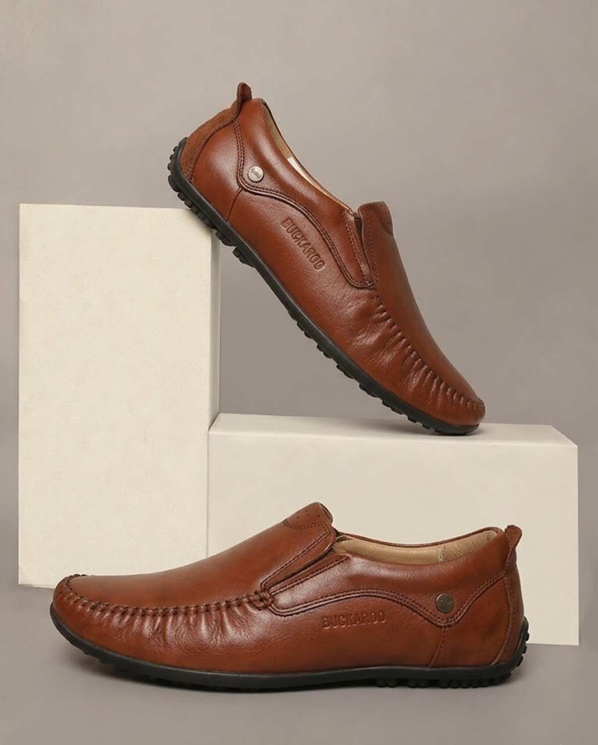 Image of BUCKAROO NEW NEWTON Genuine Leather For Men (Tan, 9)