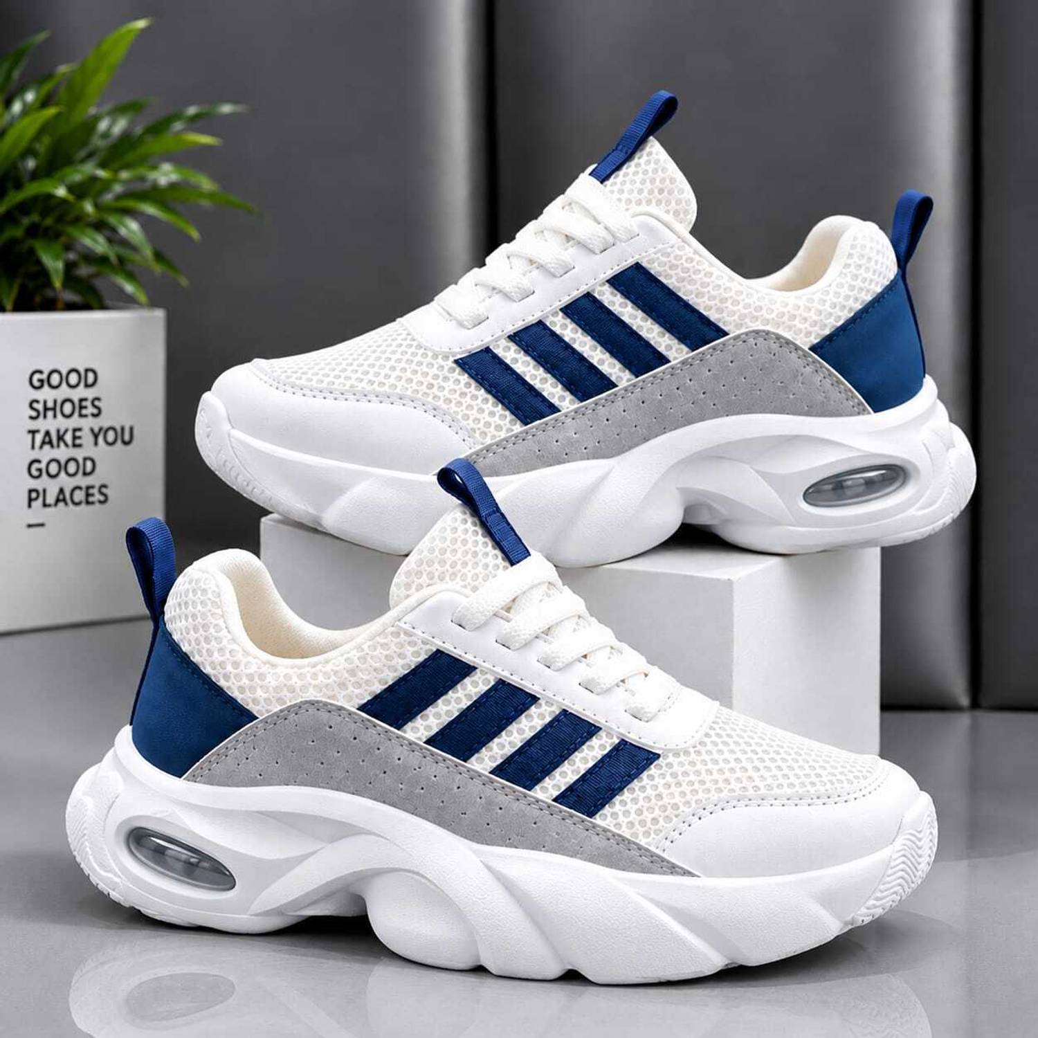 RAVDI sports_07 Men's White Sneakers - Image 4