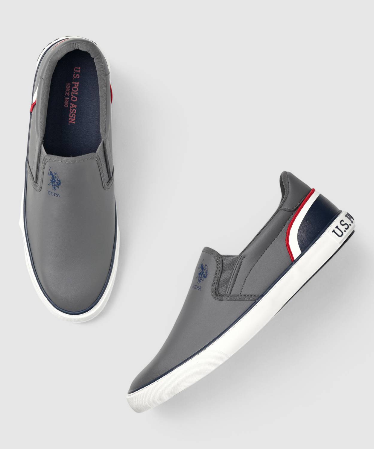 U.S. POLO ASSN. TIMEO Slip On Sneakers for Men, Gray - Image 2