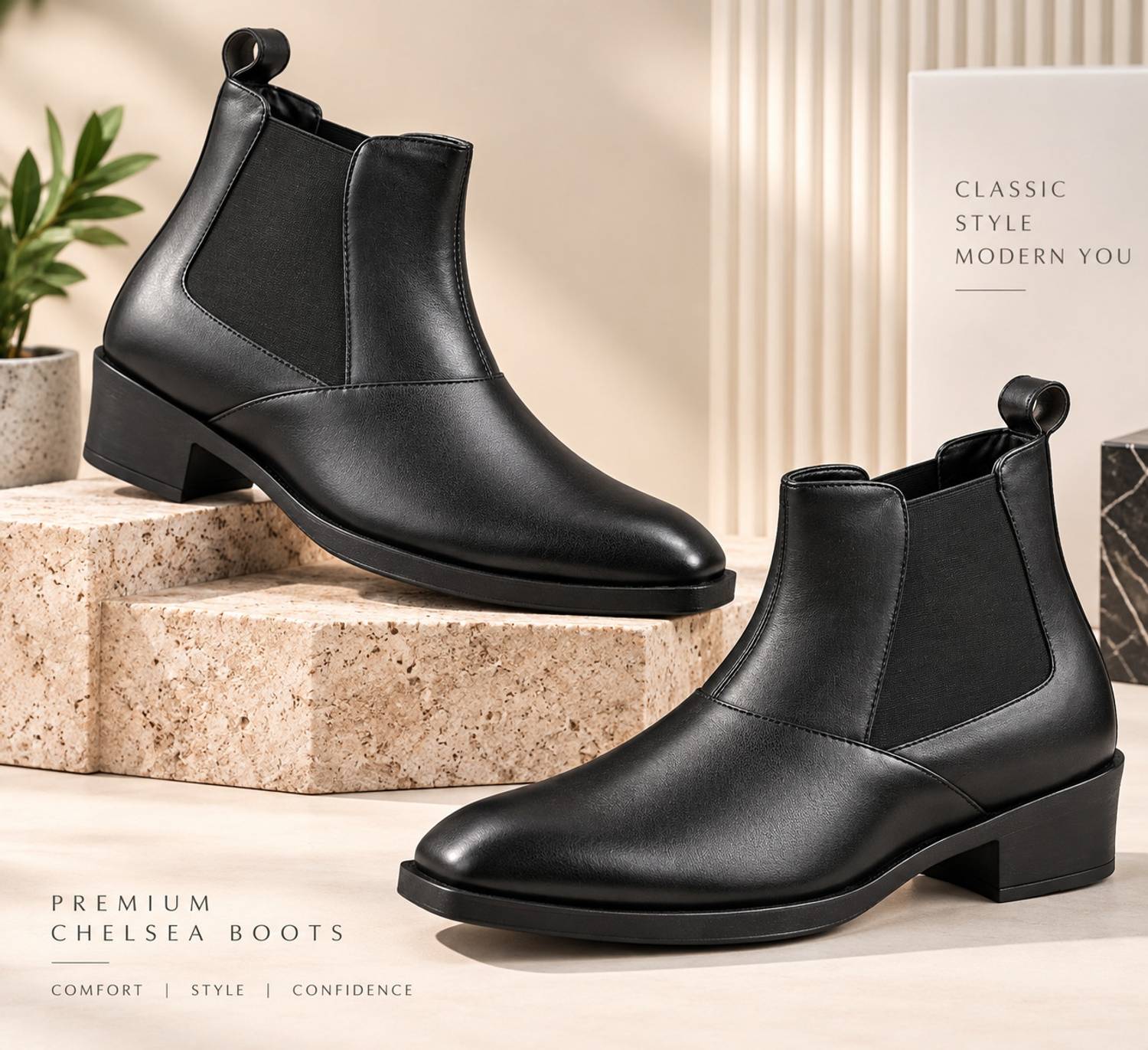 HOPSCOB Chelsea Boots For Men Black - Image 4