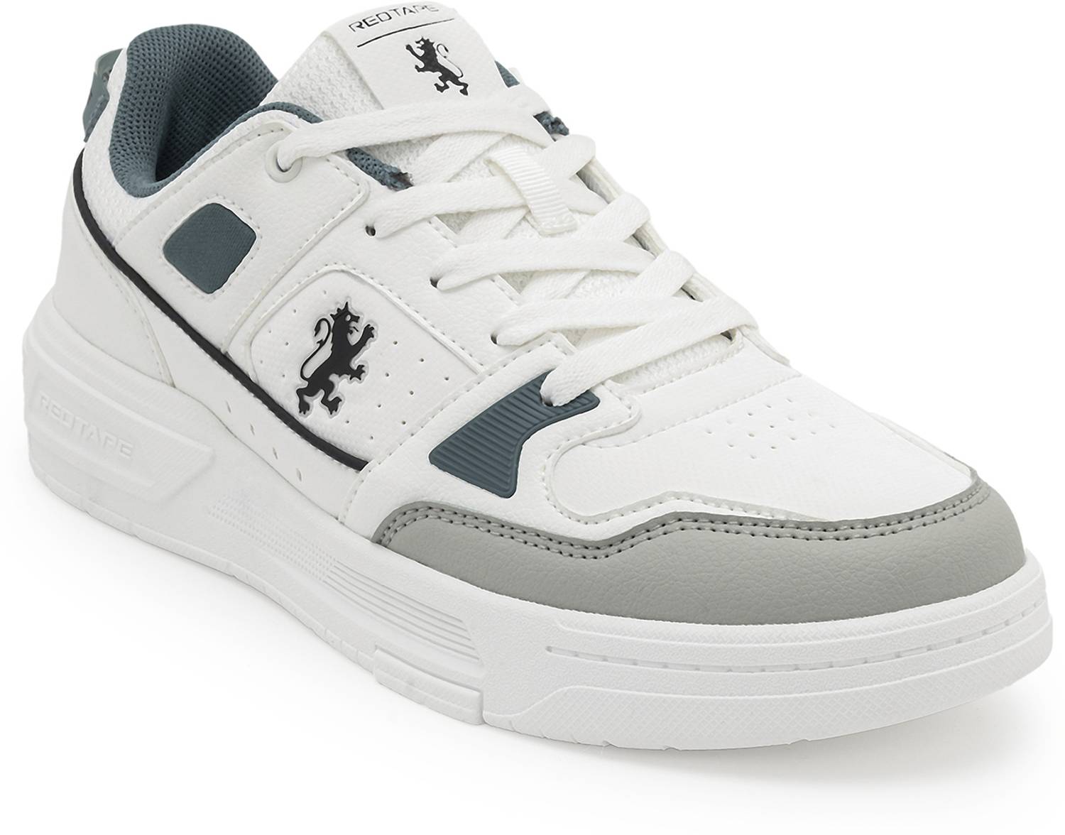 RED TAPE Low Cut Lifestyle Sneakers for Men in White Green - Image 1