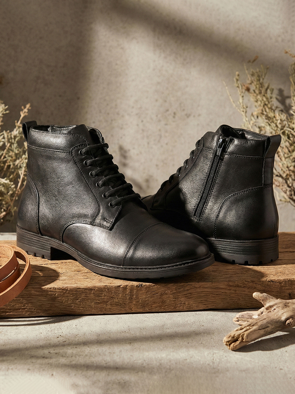 Image of LIBERTY Healers HML-81E Black Casual Lacing Durable | Comfortable Boots For Men