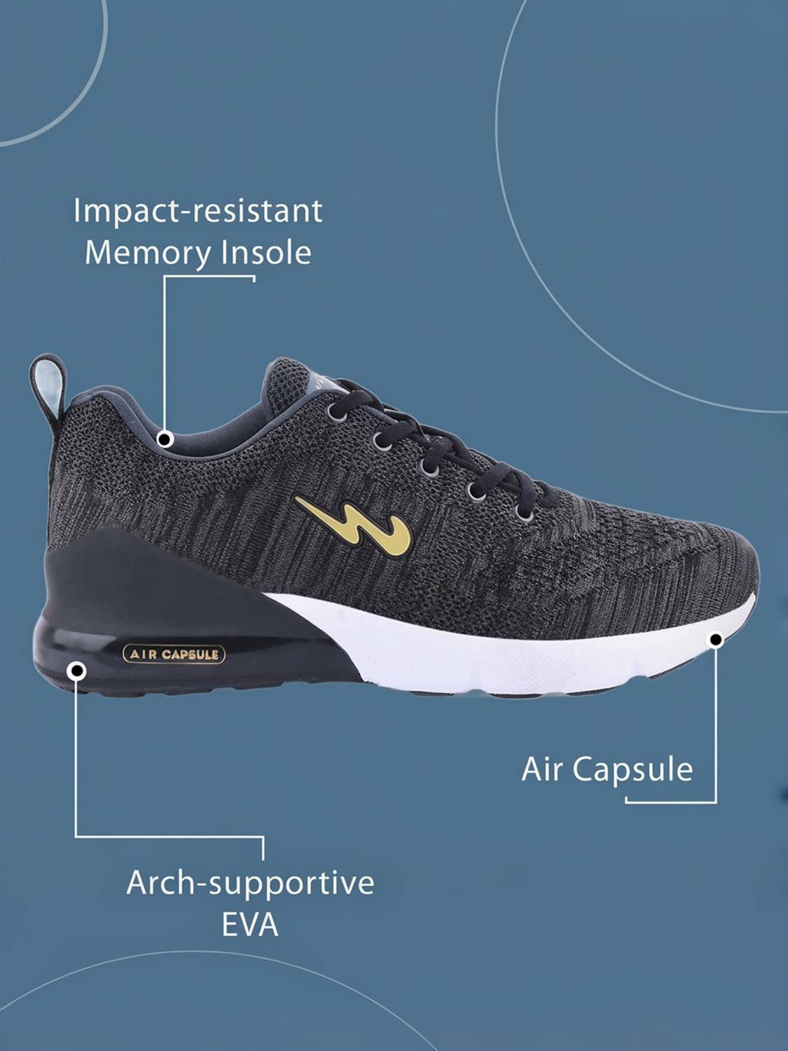 CAMPUS REMO Running Shoes For Men Gray - Image 3