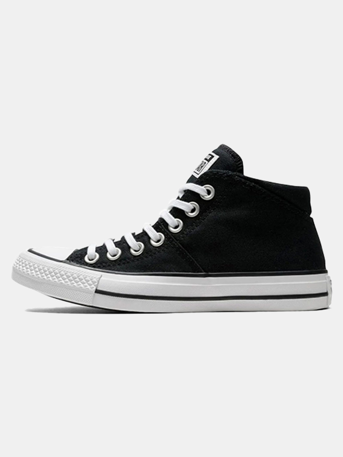 Image of Converse Chuck Taylor All Star Madison Mid Top Canvas Sneakers For Women (Black, 8)