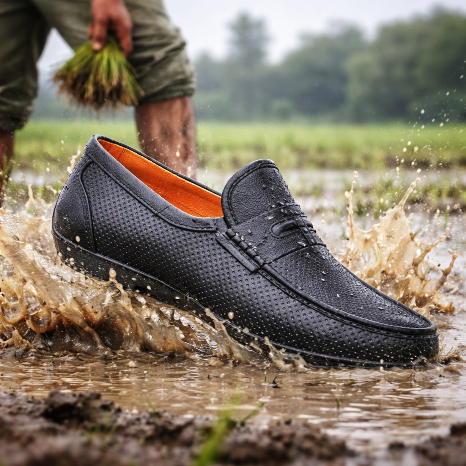 Image of Aanbaan mens waterproof shoes for farmers use factory use camical use and dust proof Loafers For Men