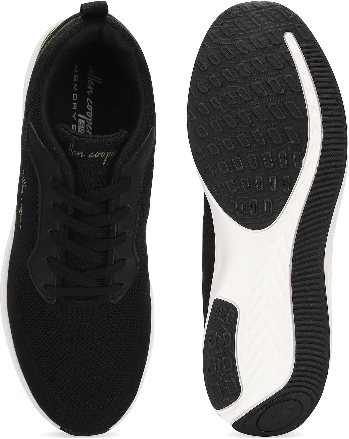 Image of Allen Cooper ACSS-601-BLACK-OLIVE Running Shoes For Men