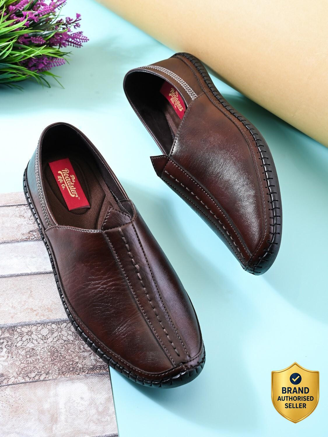 Image of Roadster Comfortable & Lightweight Leatherite Slipon Mojari Loafers For Men
