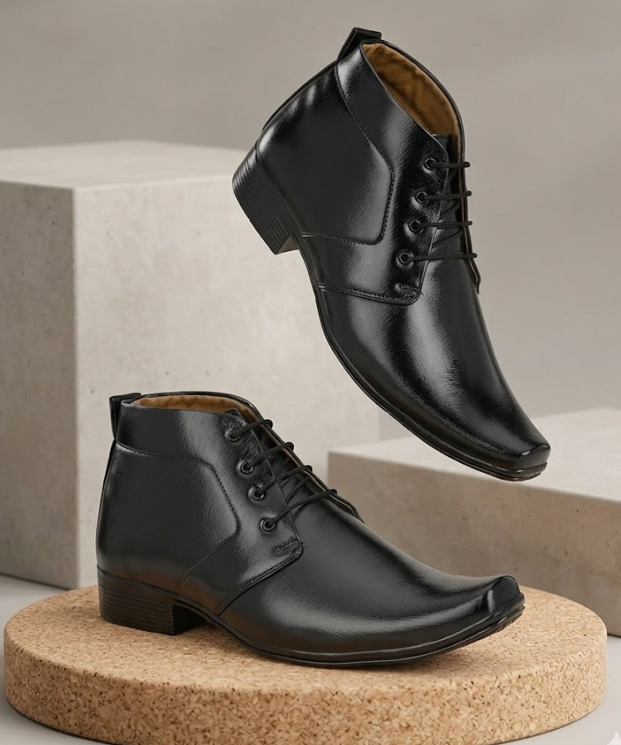 Image of LEE CATER Premium Oxford Class Designer Patent Leatherette Shining Jet Black Lace Up For Men