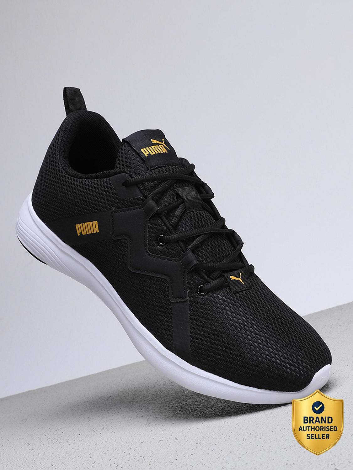 PUMA Softride Victoride Black Walking Shoes For Men - Image 1