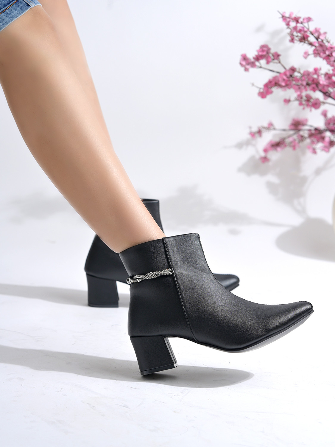 Image of SHOETOPIA Smart Casual Ankle Boots | Winter Boots |Lace-UP Boots For Girls Boots For Women