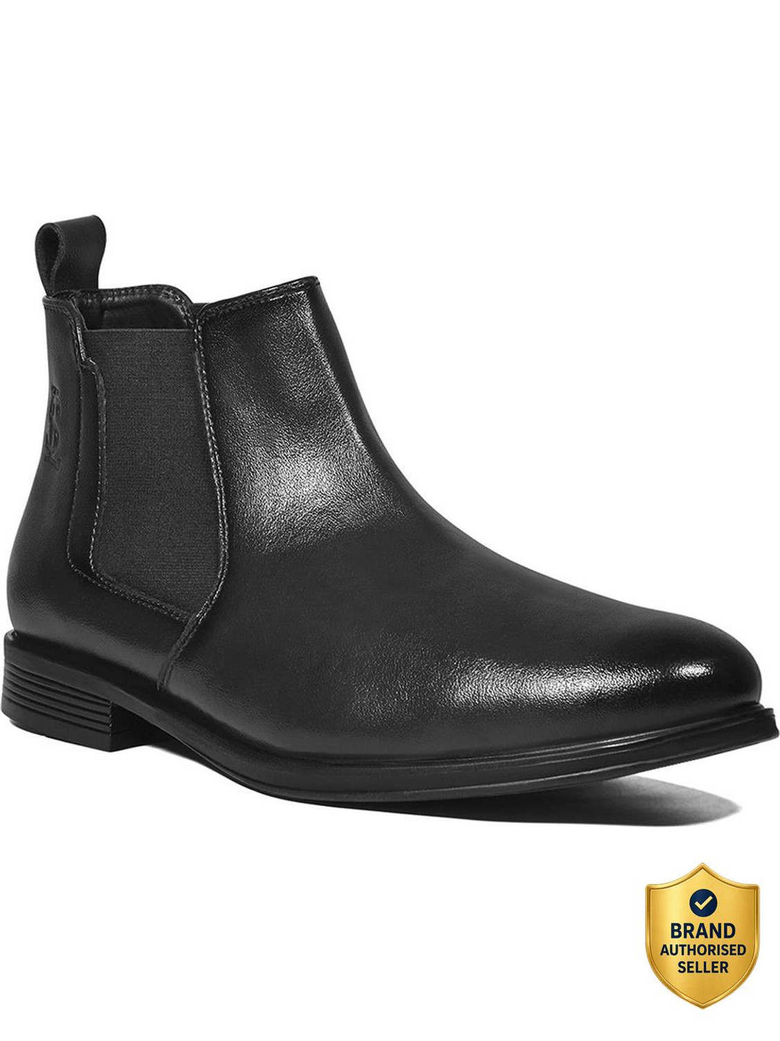 Image of LOUIS STITCH Black Casual Mid-Top Ankle Slip-On Chelsea Boots for Men, LSLXPLCLJB, UK-9 Boots For Men