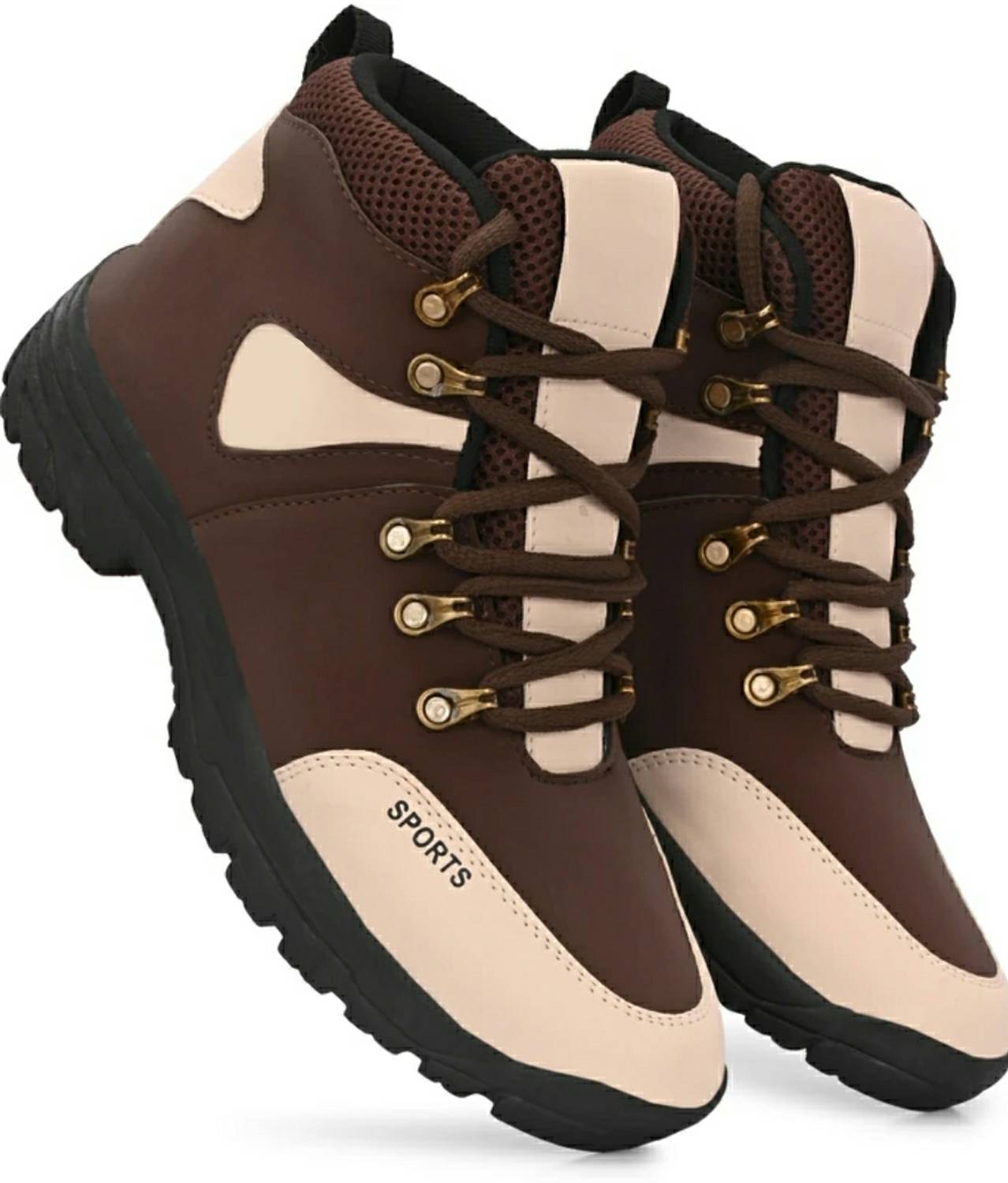 ESHANO High Top Boots for Men Brown - Image 1