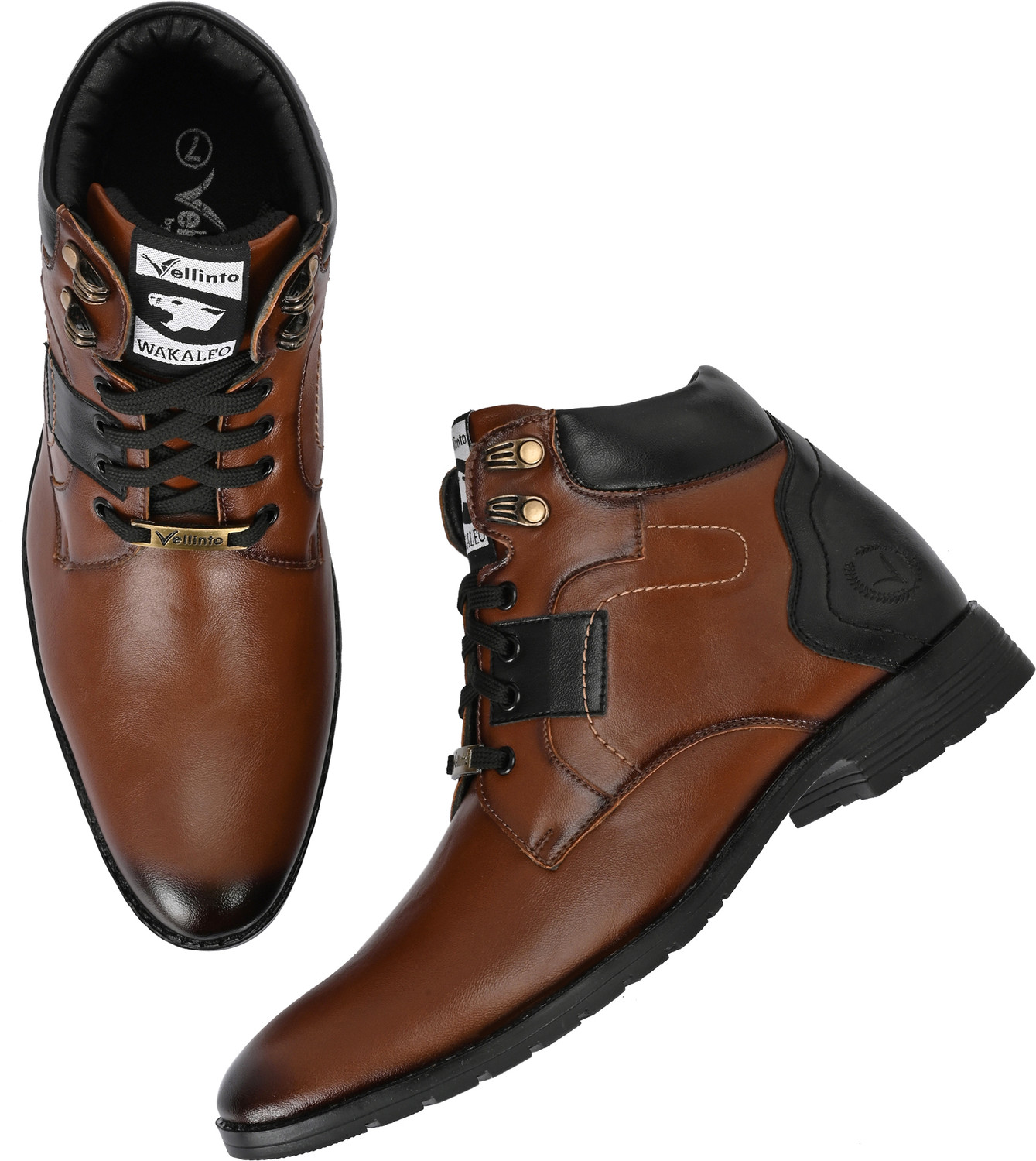 Image of Vellinto Vellinto LUCAS Men's Mid Ankle Stylish Casual & Party Wear Lace-Up Boots Boots For Men