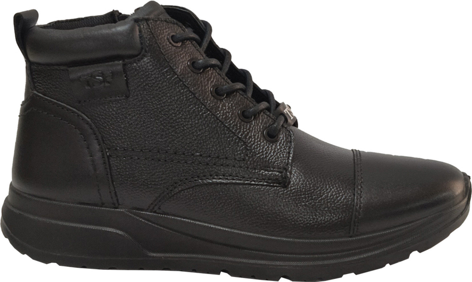 Image of TSF Men's Police Boot|Premium Genuine Leather|High Ankle Lace-Up| RENO-10-BLK Boots For Men