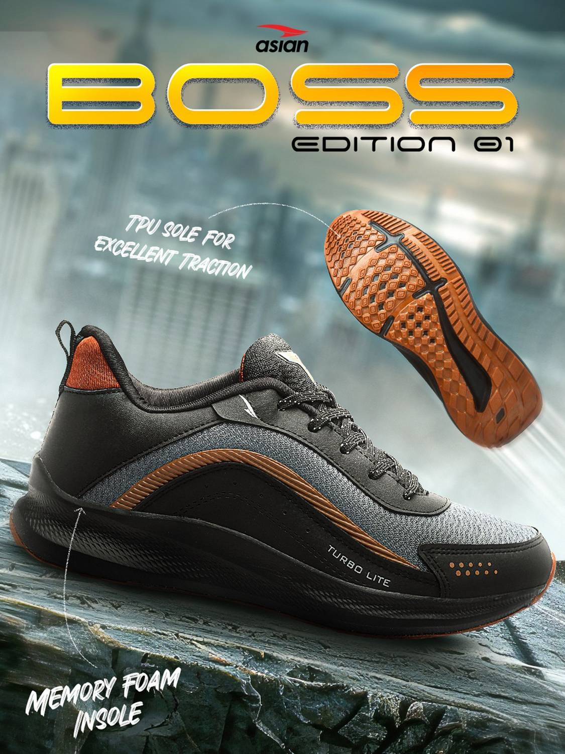 asian BOSS-01 Men's Running Shoes - Image 4