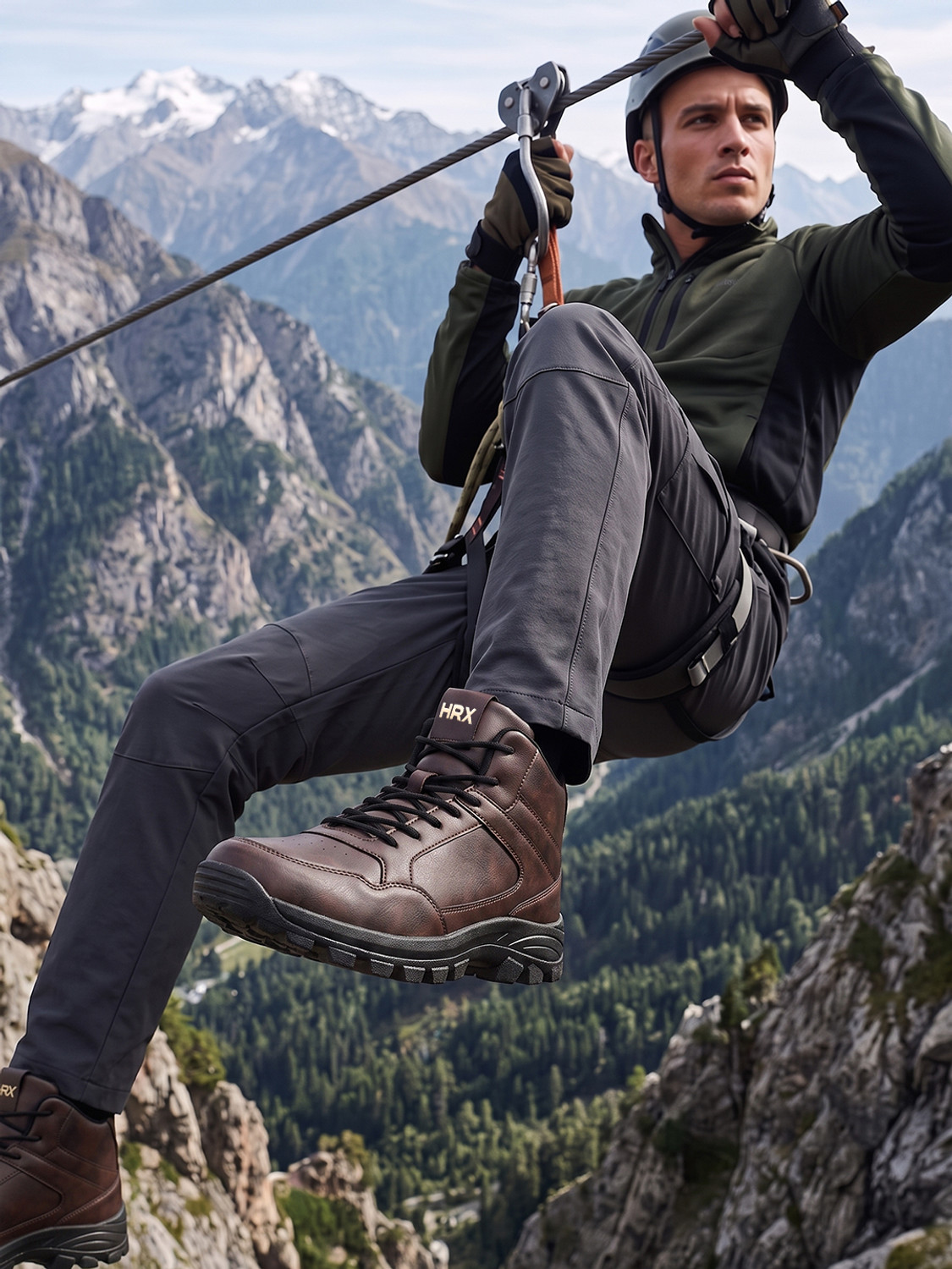Image of HRX by Hrithik Roshan HX-389 04 Hiking & Trekking Shoes For Men (Brown, 10)