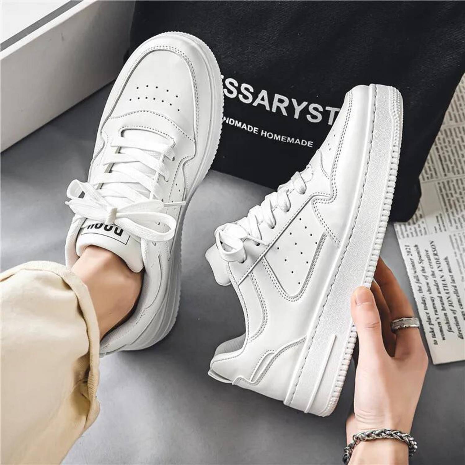 Stranger Brothers Men's White Sneakers - Image 5