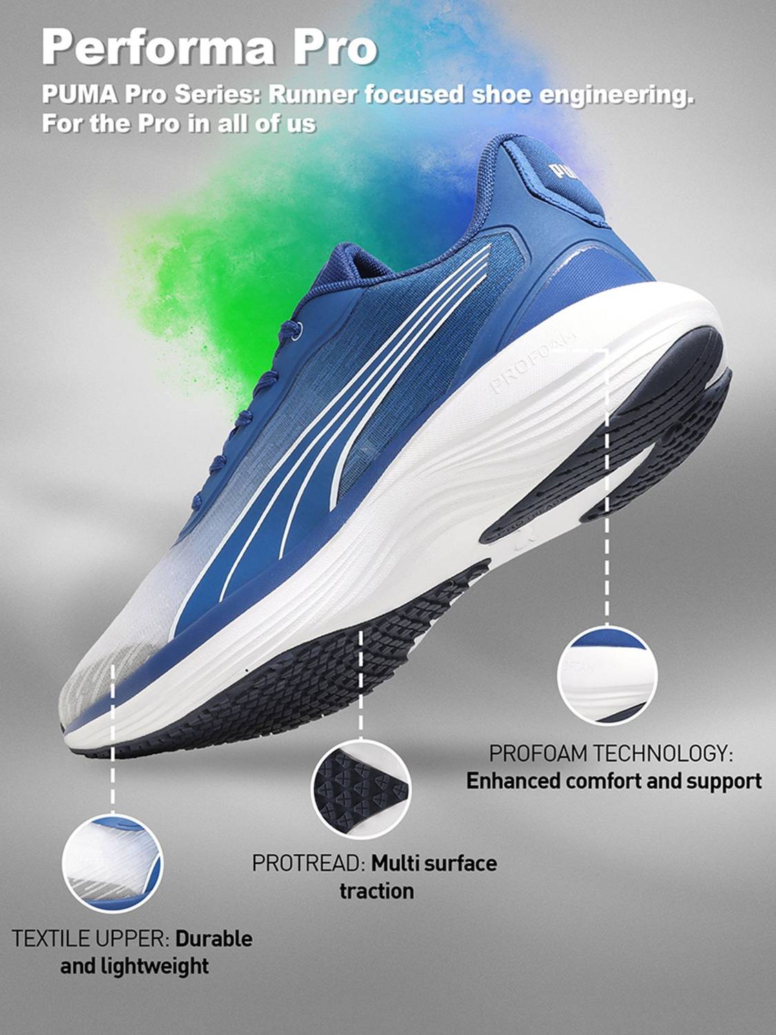PUMA FusionPro Running Shoes for Men (Blue) - Image 3