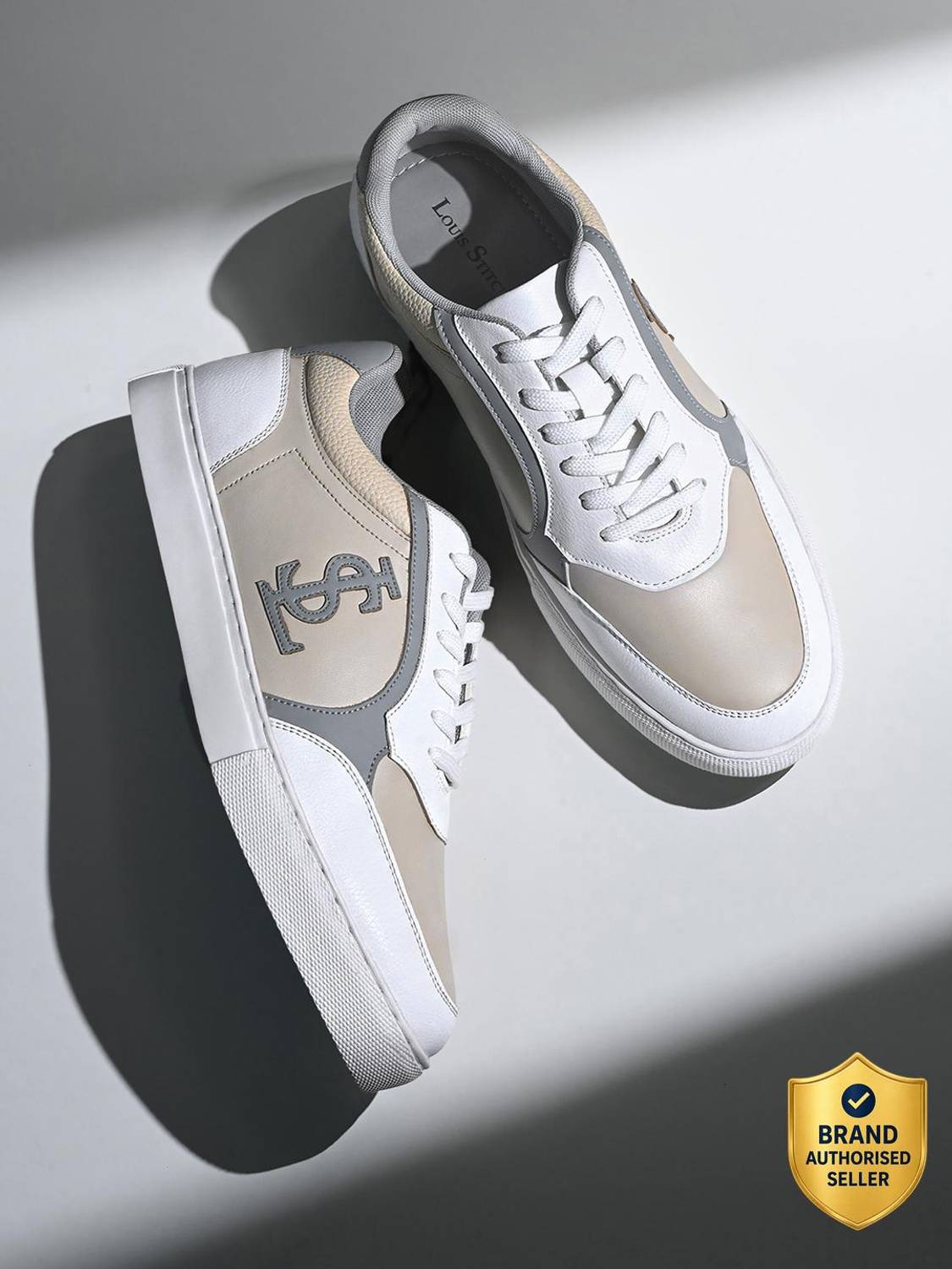 Louis Stitch Men's Beige Grey Sneaker