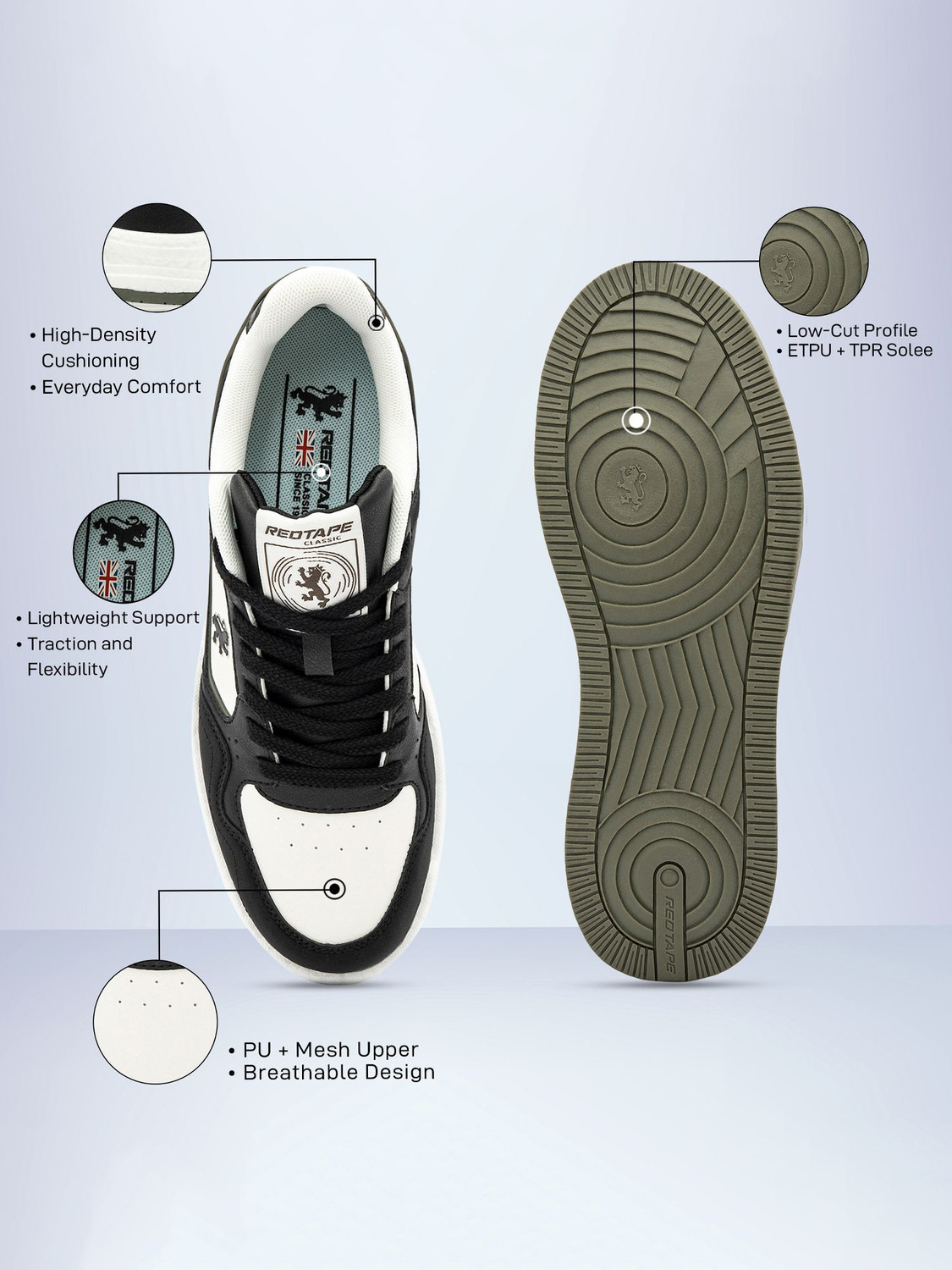 Image of RED TAPE Men's ETPU Lifestyle Sneakers | High-Density Comfort for Everyday Ease Sneakers For Men