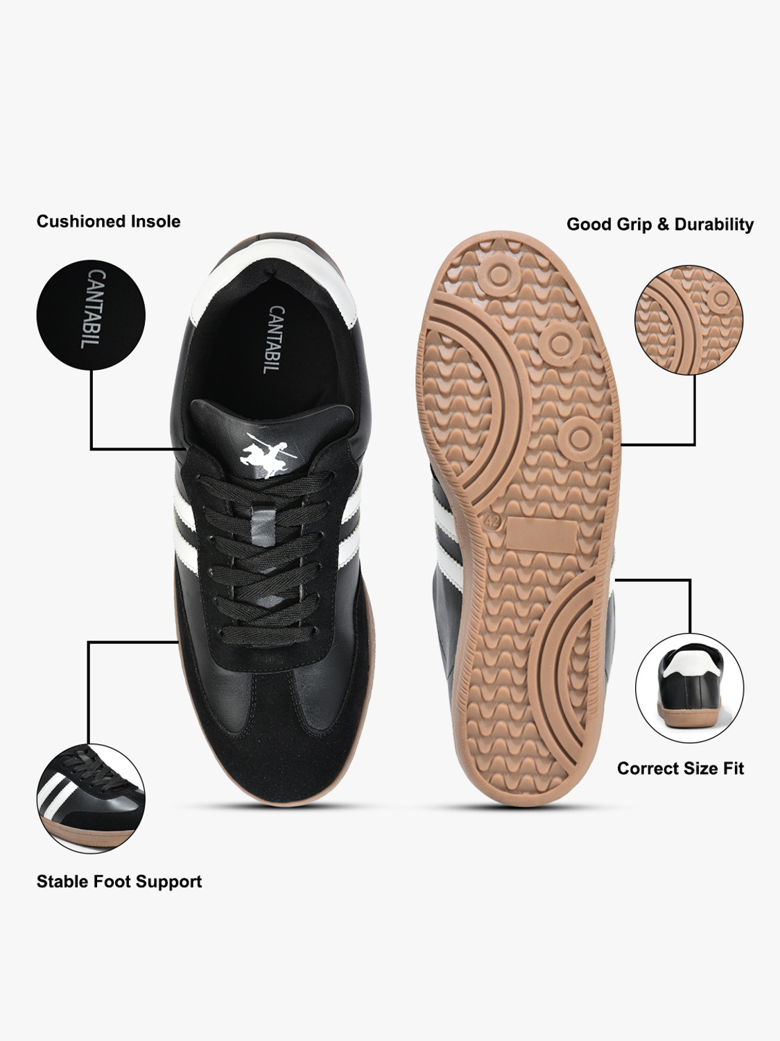 Image of CANTABIL Casual Sneakers Shoes for Men l Lightweight & Comfortable with Cushioned Insole Sneakers For Men