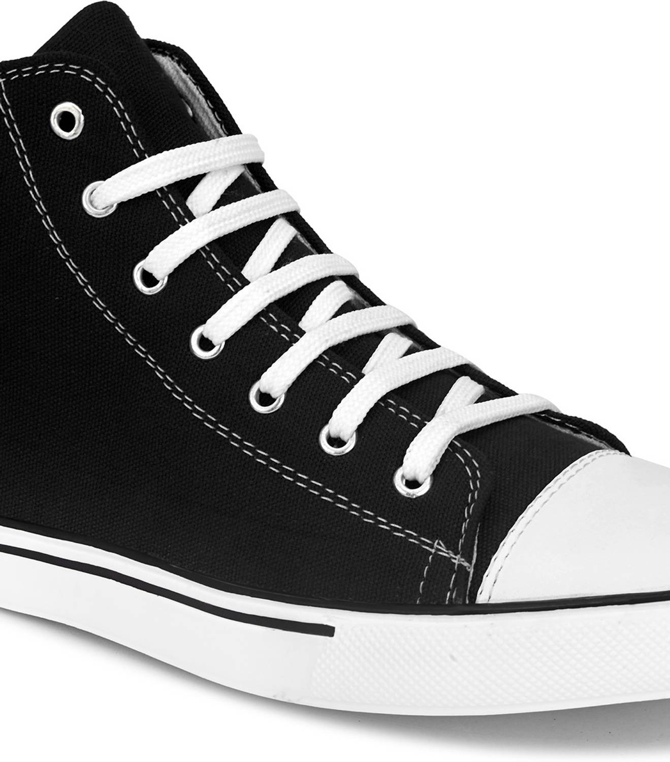 Aadwin Hightop Canvas Ankle Boots for Men Black - Image 4