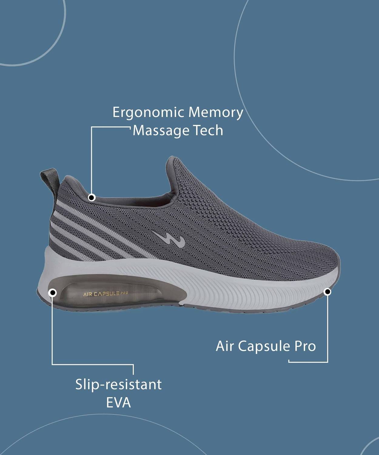 CAMPUS PANEL Walking Shoes For Men Gray - Image 3