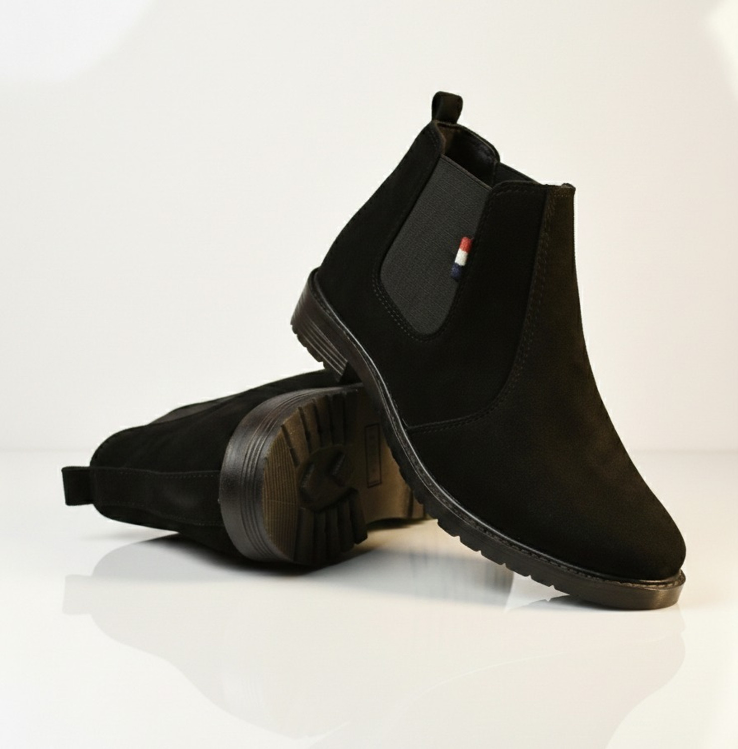 Image of Marcino Red leven Suide Leather Walking Outdoor Slip On Chelsea Boots Boots For Men