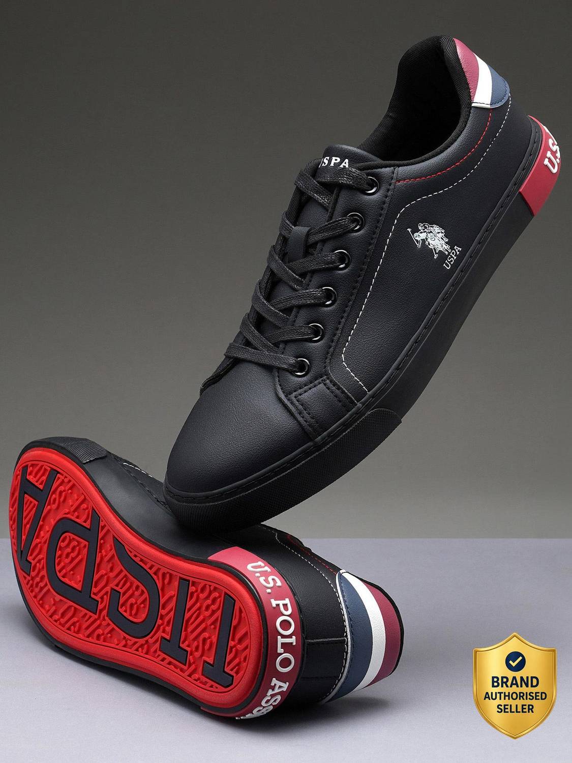U.S. POLO ASSN. ROJAS 4.0 Men's Black Sneakers (Size 8) - Image 1