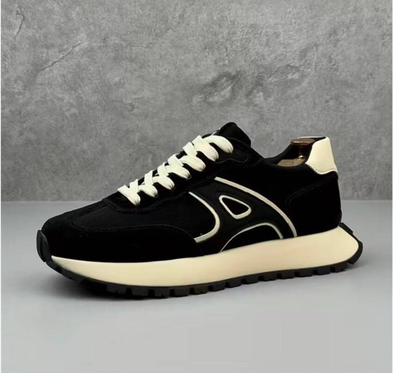 RODEXXO Men’s Korean Style Black Premium Sneakers Casual Lace-Up Shoes Sneakers For Men