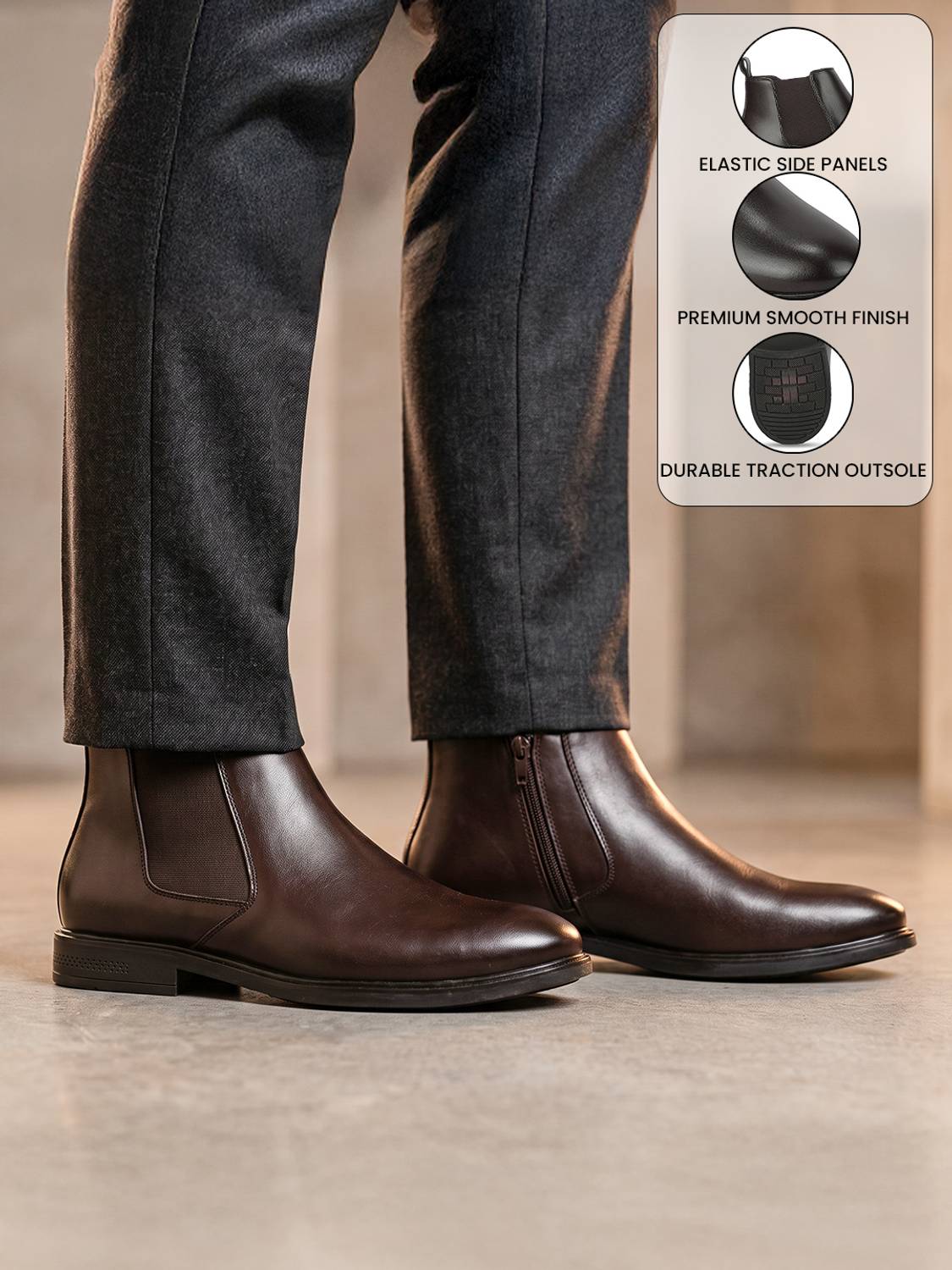 LIBERTY VLAC213 Men's Brown Casual Boots - Image 3
