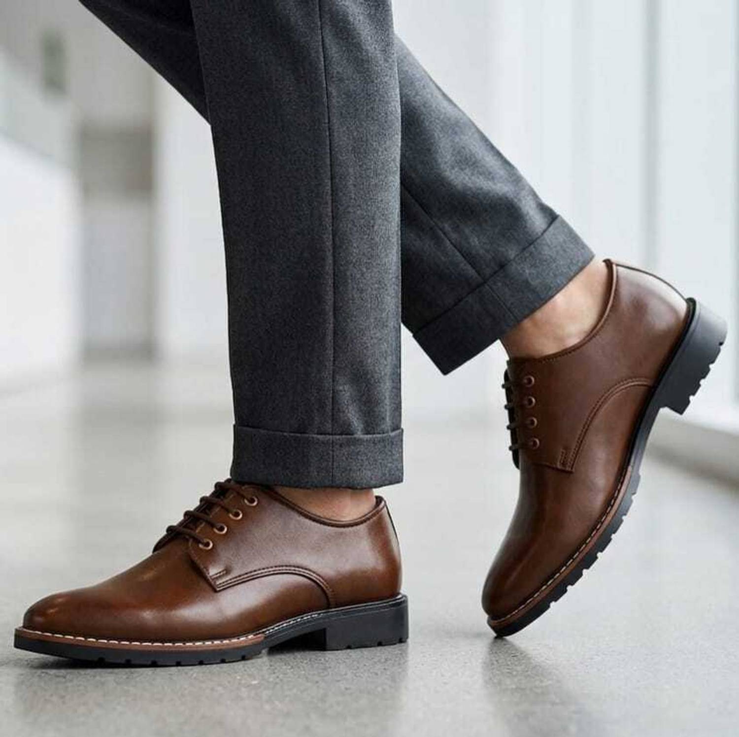AMZI Men’s Welt Formal Shoes – Premium, Chunky Lug Sole, Lace-Up, slip-on Corporate Casuals For Men