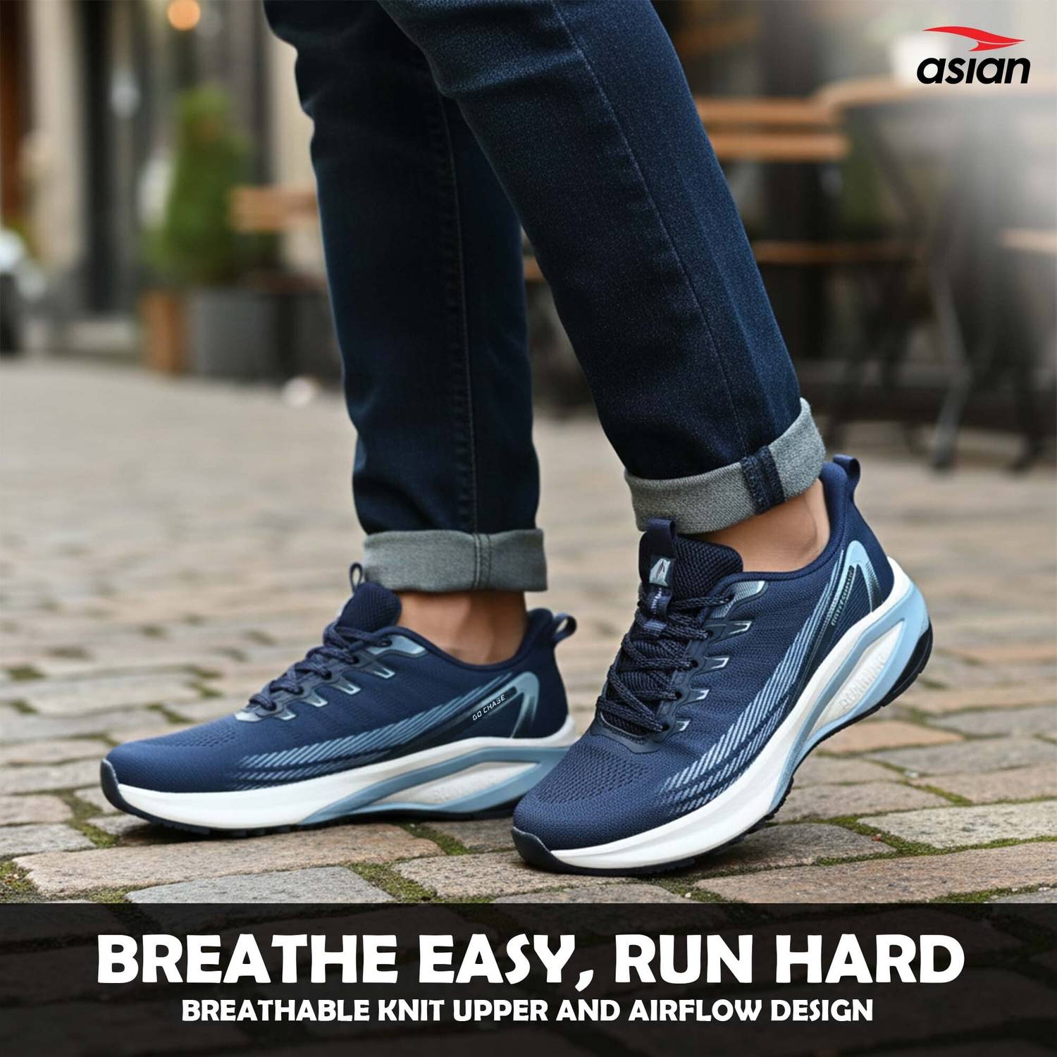 Asian Quantum-17 Running Shoes for Men - Blue - Image 4