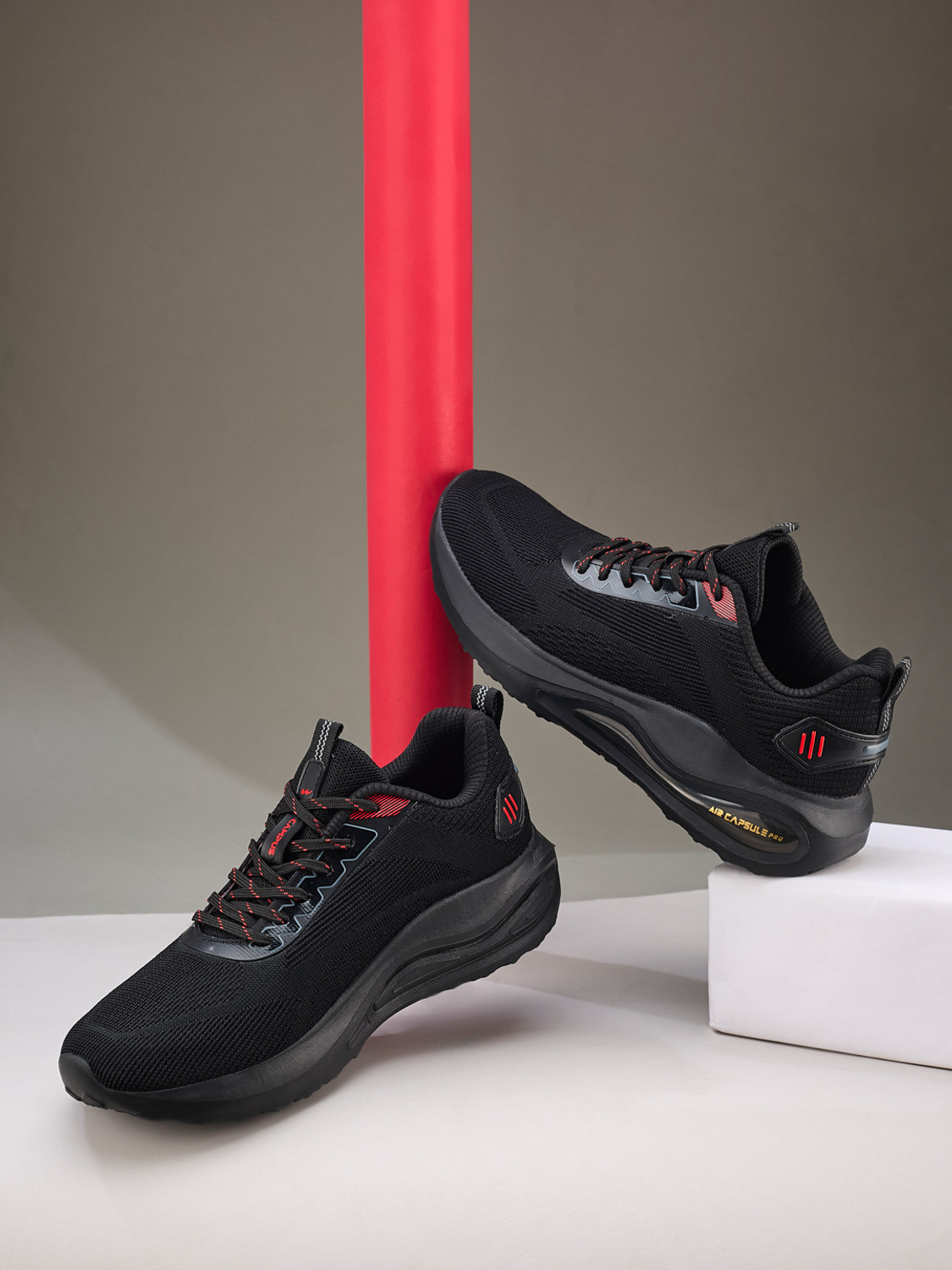 Image of CAMPUS HEDGE Running Shoes For Men (Black, 8)