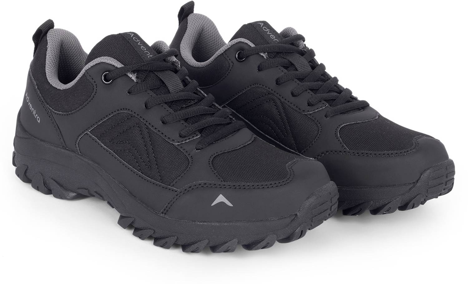 Adventra Adventra Men Black Low-Top Hiking Shoes with Anti-Skid Rubber Sole (EH500) Hiking & Trekking Shoes For Men