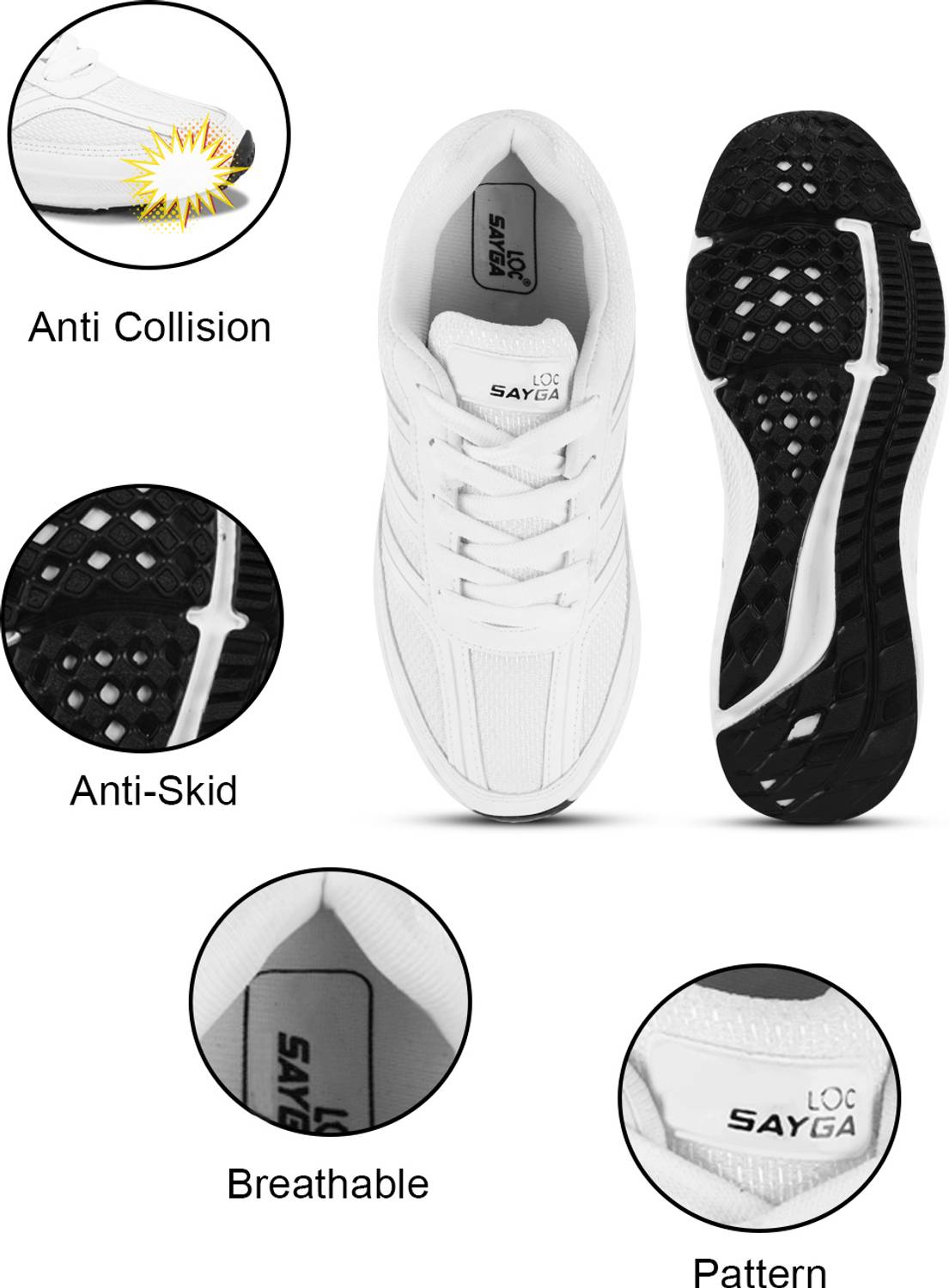 LOC SAYGA White Men's Sneakers - Image 2
