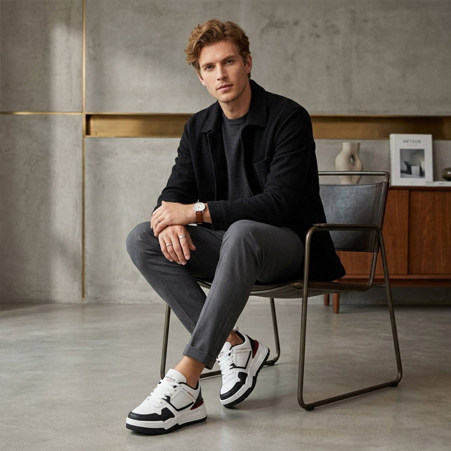BERSACHE Casual Sneaker For Men Black - Image 3