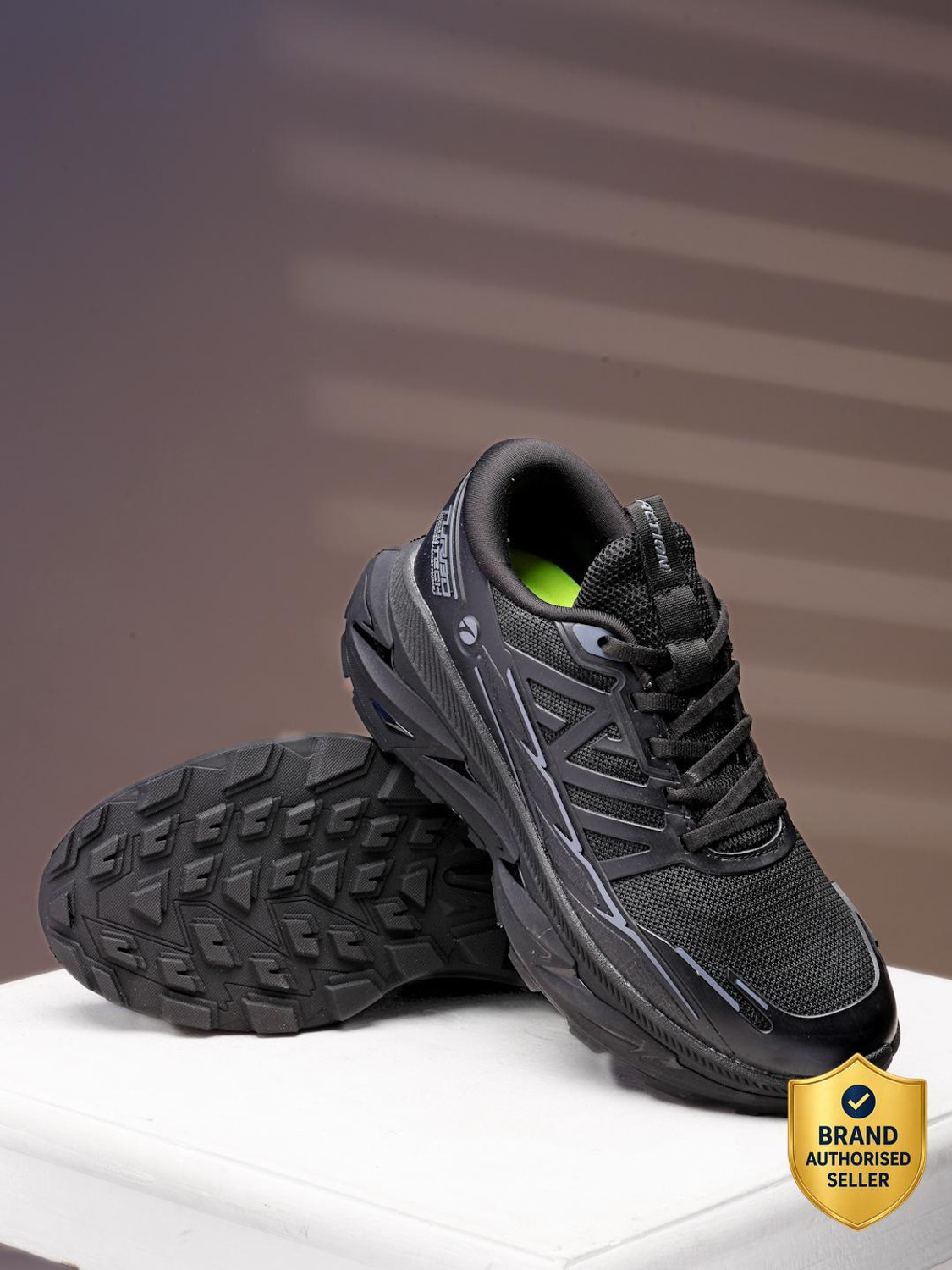 Image of action Athleo TURBO-2201 Lightweight Breathable Comfortable Sports Lace-Ups Running Shoes For Men