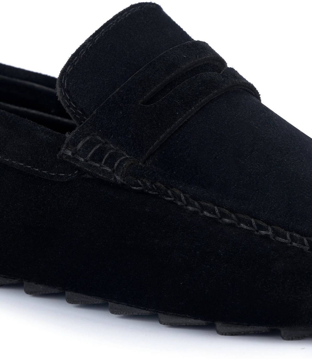 Louis Stitch Black Suede Leather Loafers UK 9 - Image 4
