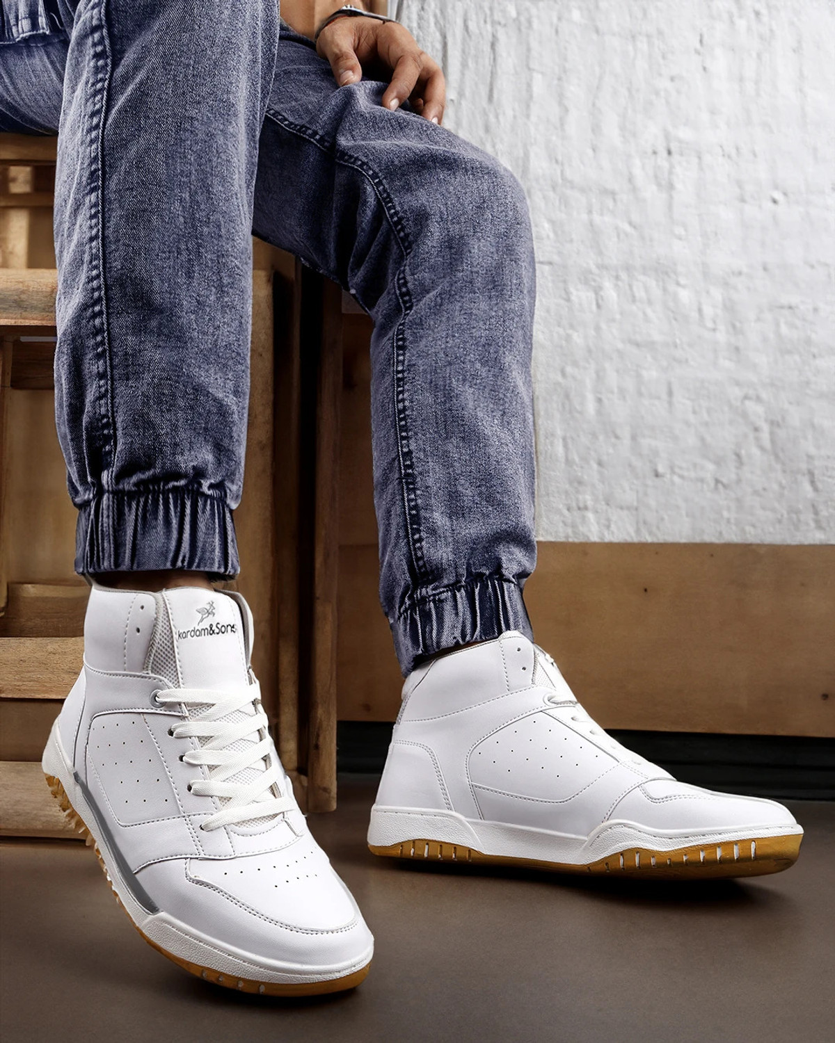 Image of kardam&sons kardam&sons luxury fashionable Stylish Light Weight Sneakers white Boots For Men