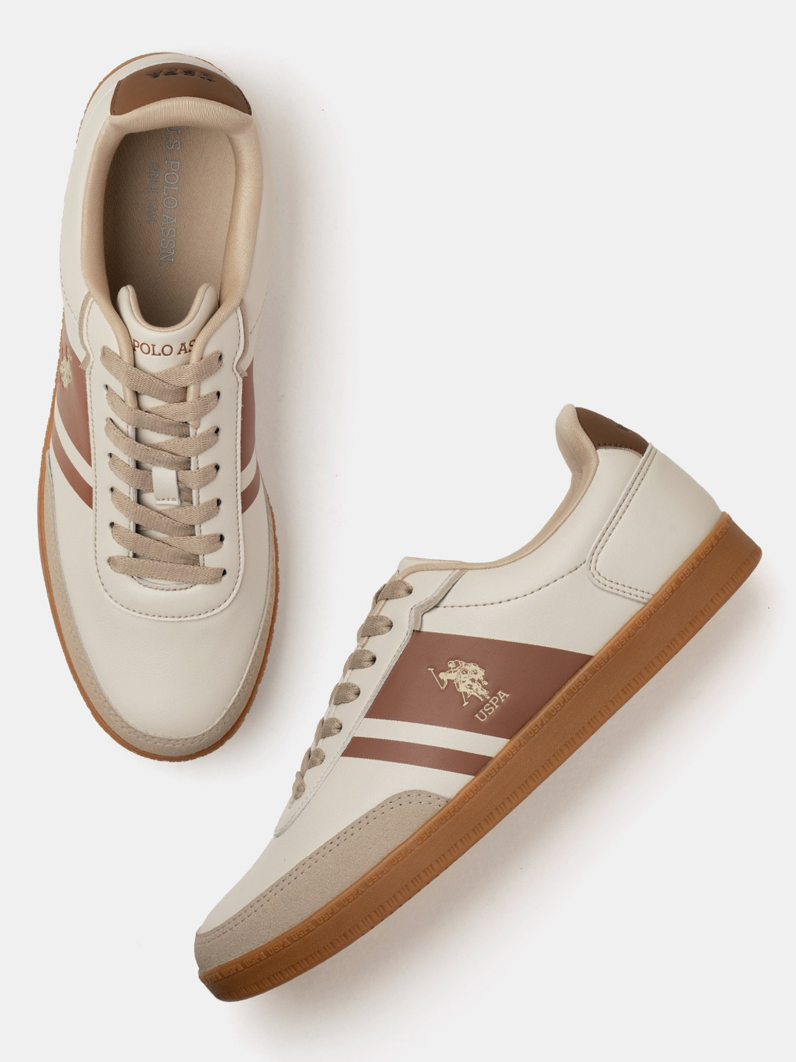 Image of U.S. POLO ASSN. Sneakers For Men (Beige, 10)
