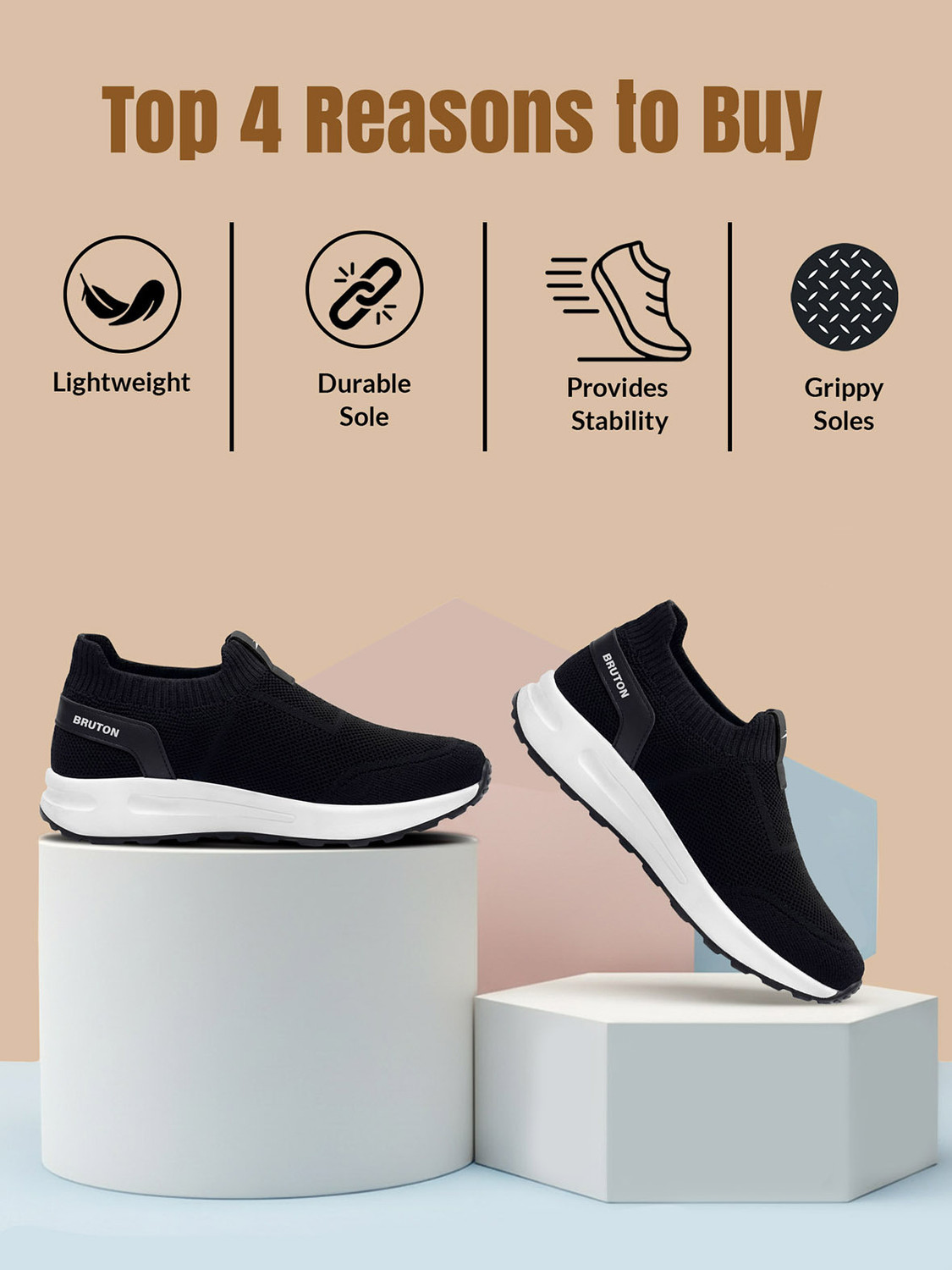 Image of BRUTON MOVEX - Running Shoes | Lightweight EVA Sole | Breathable Mesh | Running Shoes For Men