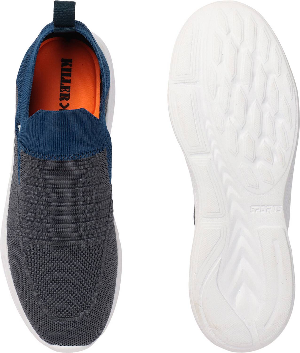 KILLER SABER Grey Blue Walking Shoes For Men - Image 3