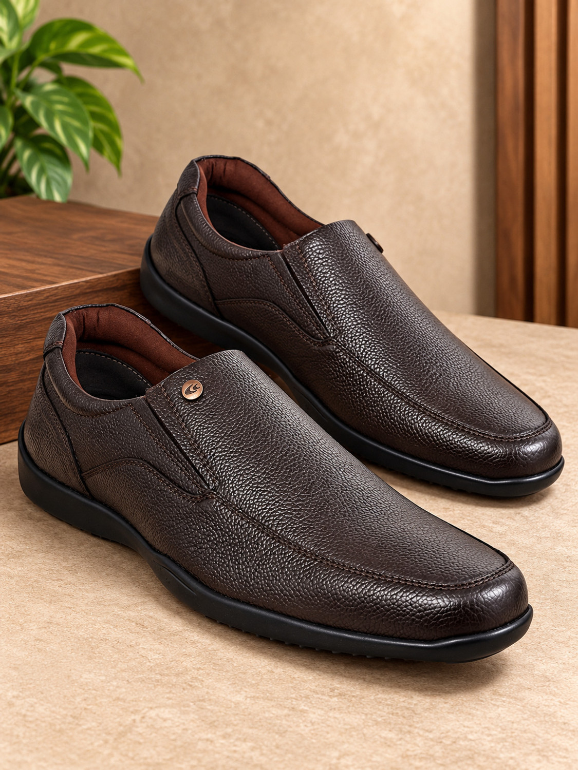 Image of Allen Cooper Genuine Premium Leather Luxury Business Formals Slip On For Men