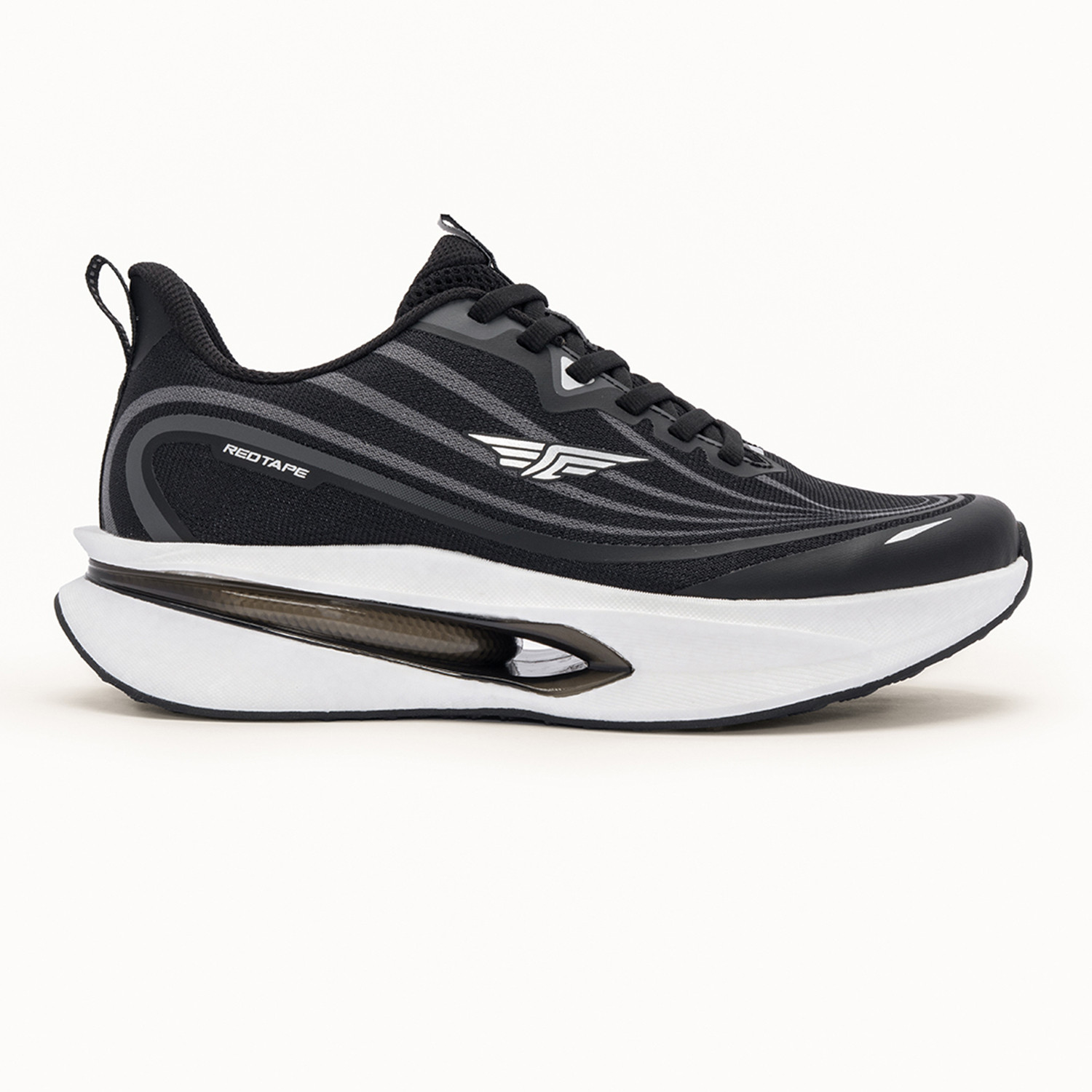 Image of RED TAPE Sports Shoes for Men in Black White | Sports Shoes Walking Shoes For Men