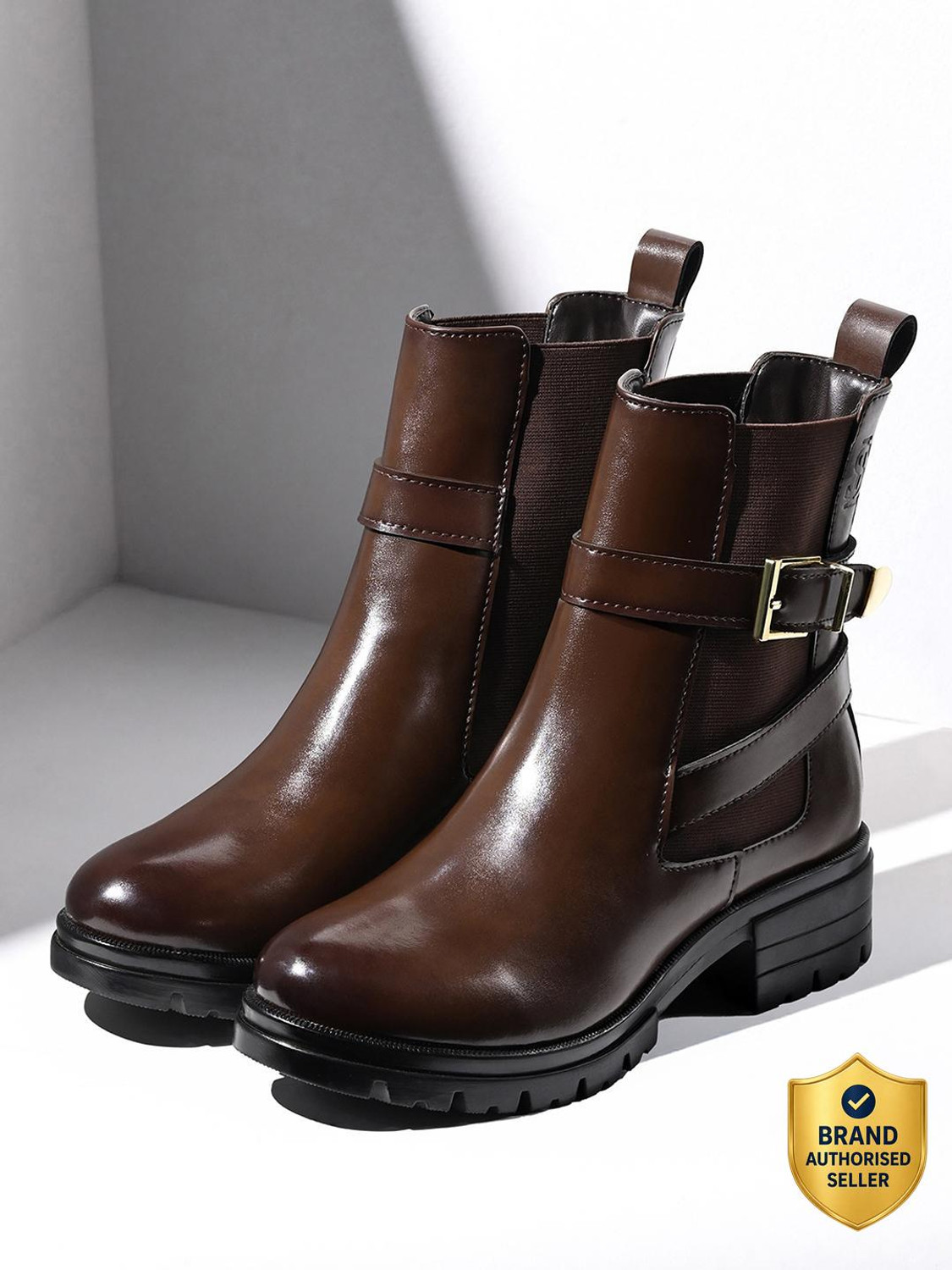 Image of LOUIS STITCH Espresso Brown High-Ankle Slip-On Long Boots for women, LSLD-CLBT-LBB Boots For Women (Brown, 6)