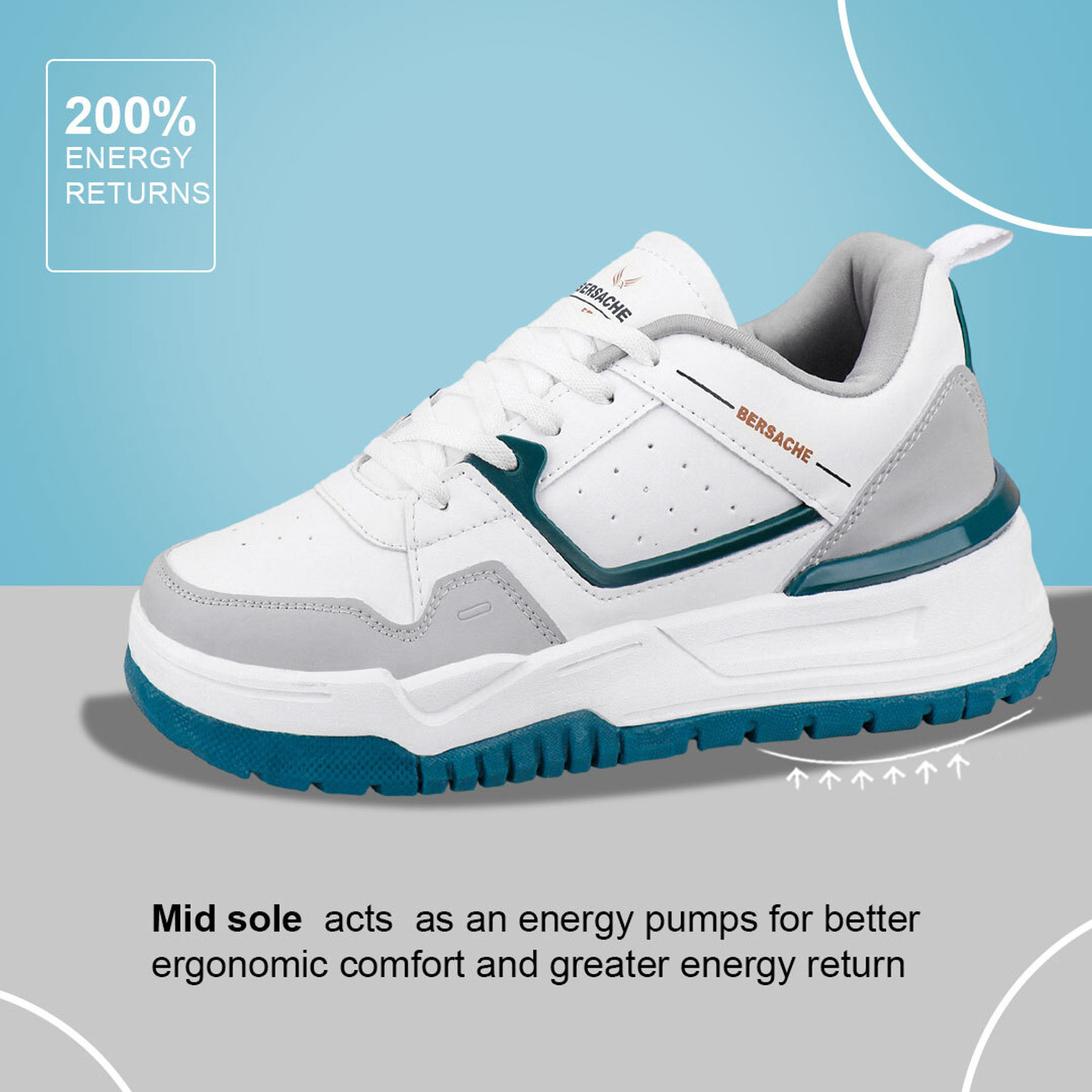 Image of BERSACHE Casual Sneaker Casuals For Men Sneakers For Men (Green, 8)