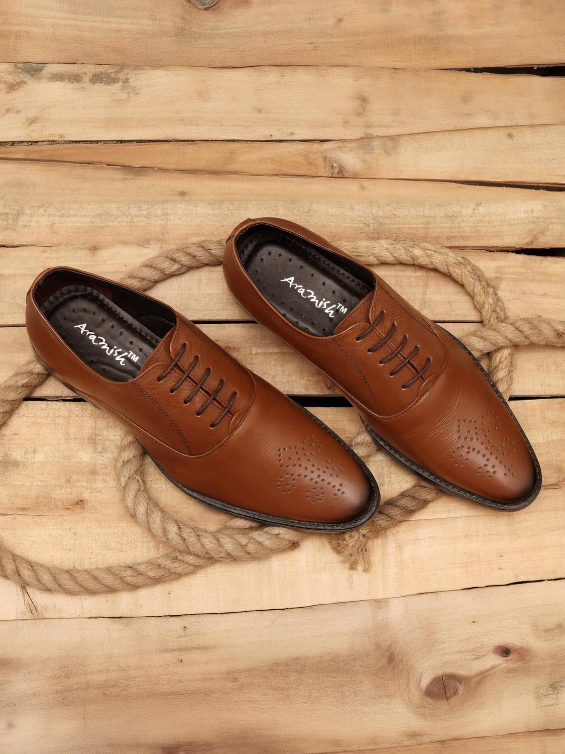Aramish Genuine Leather Office lace-up Formal Brogues For Men
