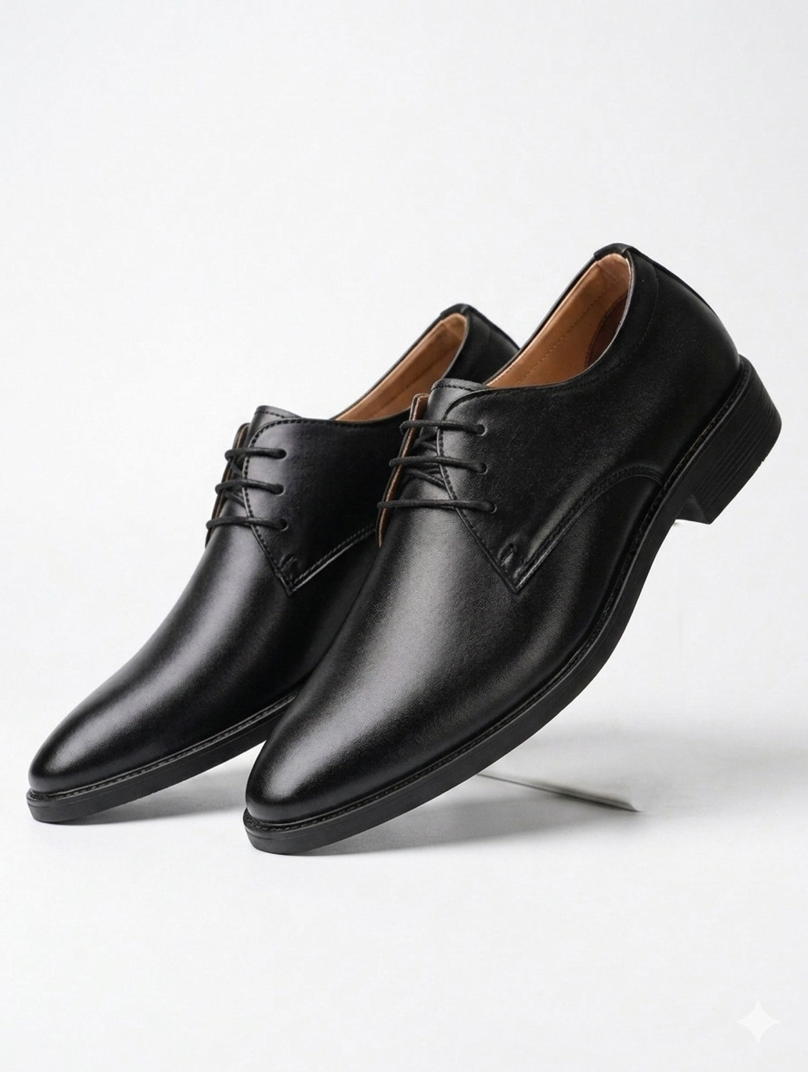 Image of CHANDKHAN BLACK FORMAL SHOES Derby For Men