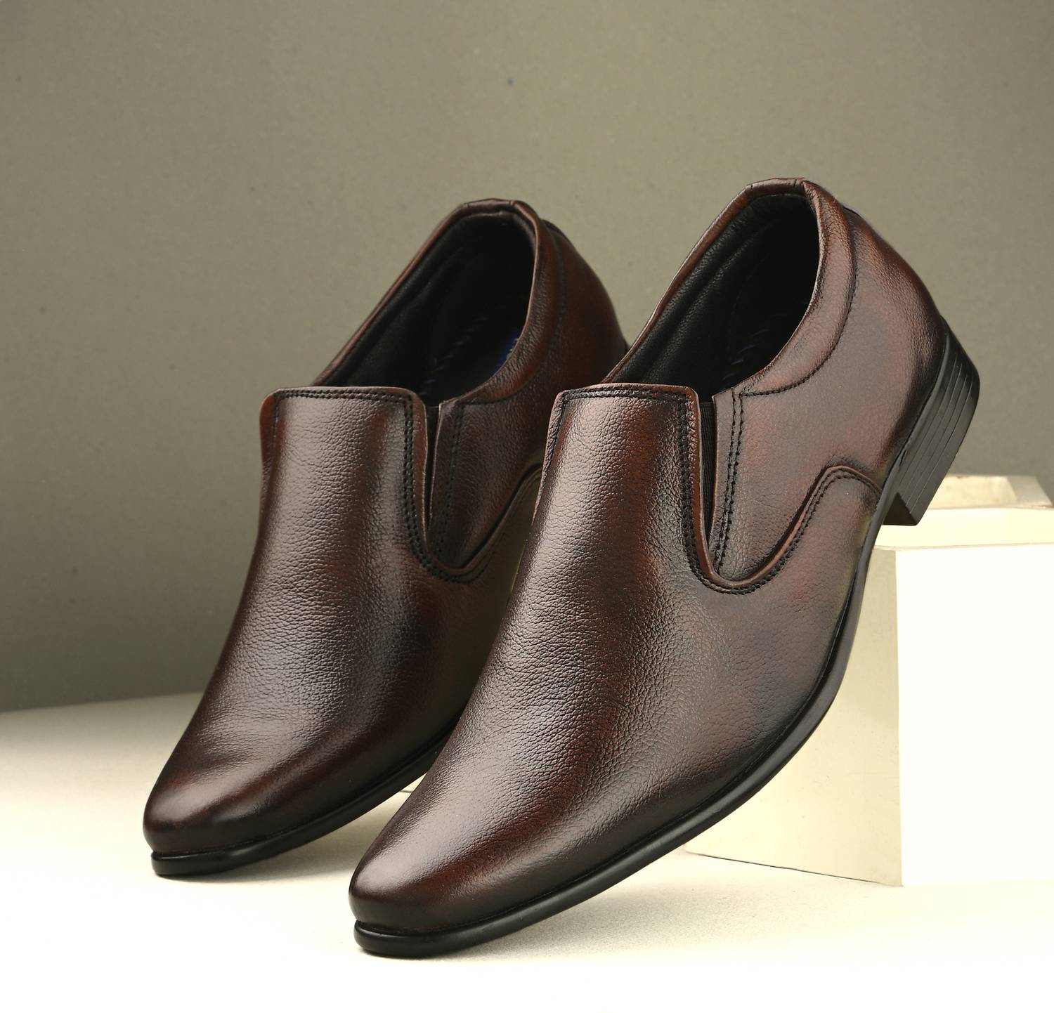 Butello Genuine Leather Office Tan Formal Shoes For Men || Lace Up For Men Slip On For Men